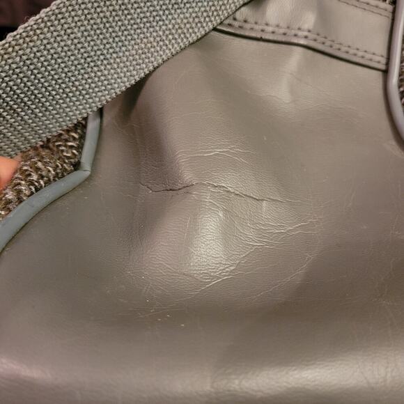 Vintage Oscar De La Renta Luggage Carry On Gray Tweed Tapestry 80s Overnight - Picture 11 of 14